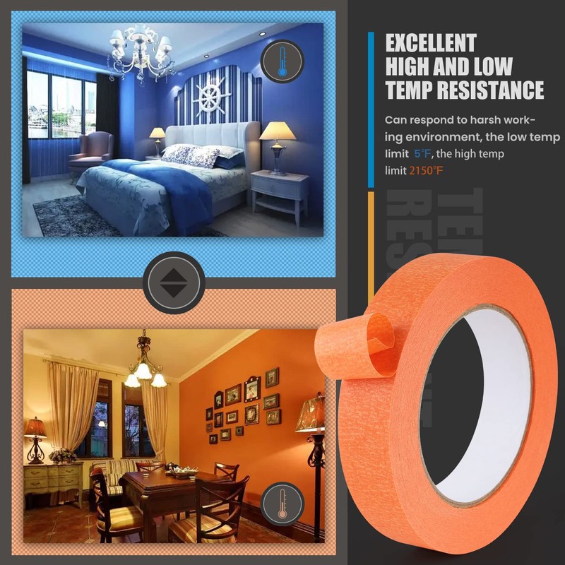 Lichamp 2 Pack Orange Painters Tape 1 inch, Orange Masking