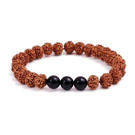 SIMPLÍ BASIC Natural 3 Tiger Eye & Matte Onyx Healing Gemstone 8mm Bead Bracelet | Womens & Mens Bracelets | Entrepreneur Luck | Decision Maker | Removes Negative Energy | Jewellery | Inc Gift Box