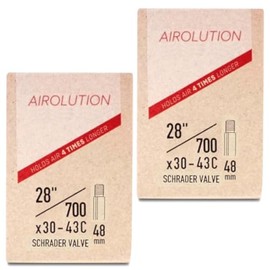 Airolution 700 x 30-43c Bike Inner Tubes with Schrader Valve (Pack of 2)