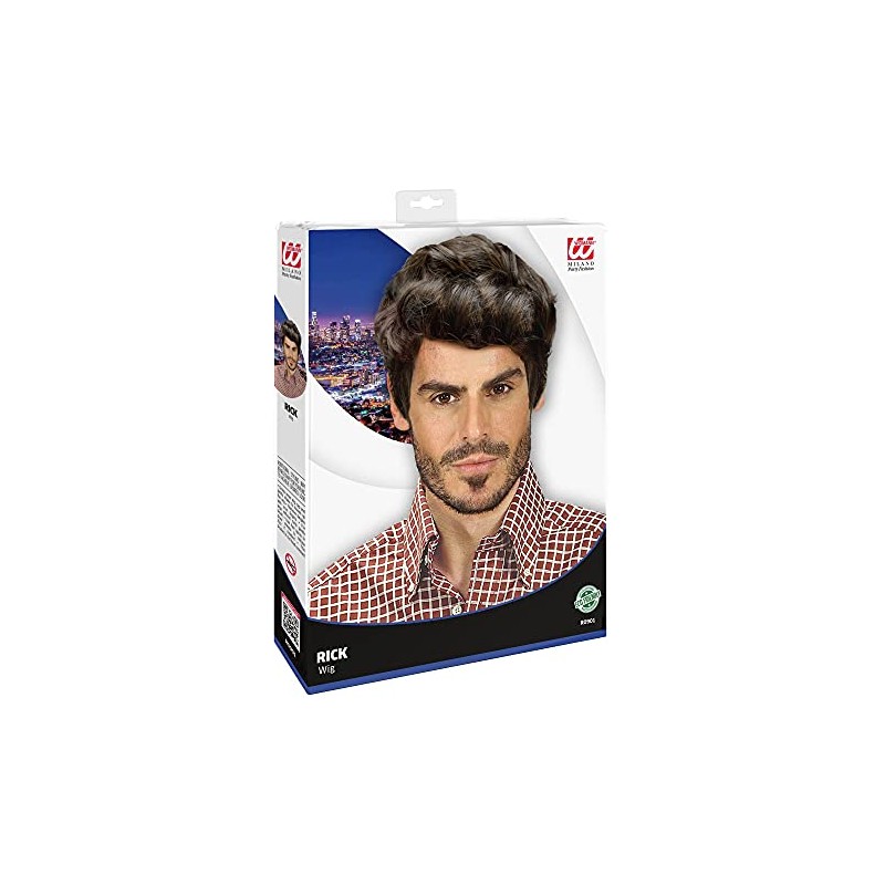 W WIDMANN Milano Party Fashion Wig 'Rick' in Maroon Unique