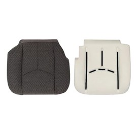 Lskioer Driver Bottom Replacement Cloth Seat Cover & Foam Cushion Pad Fits for Chevy Silverado GMC Sierra 1500 2500 3500 2003-2007, Dark Gray