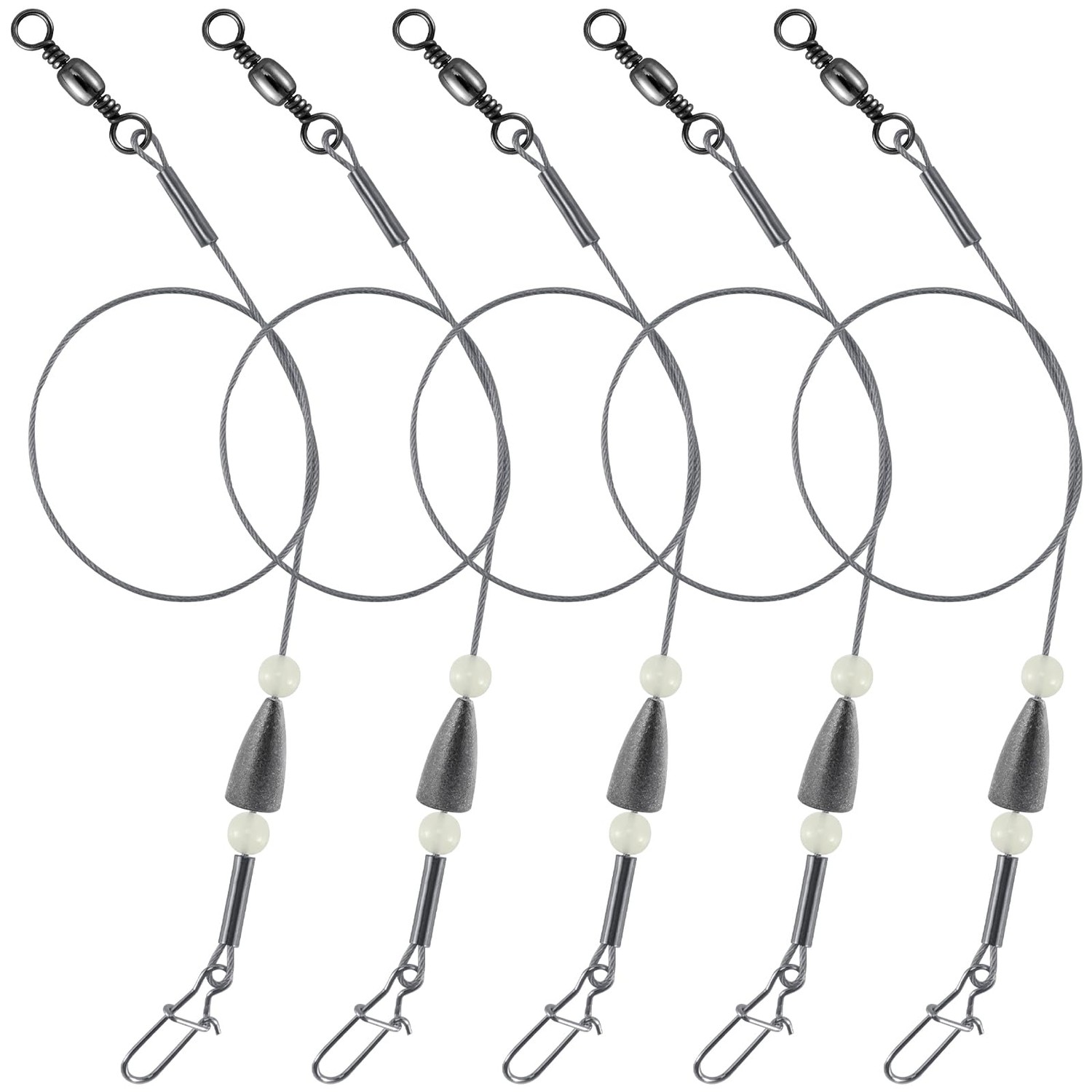 Dr.Fish 15 Pack Carolina Ready Rigs for Bass Fishing, Freshwater ...