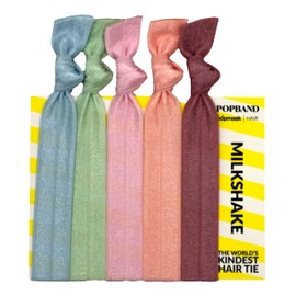 Popmask Milkshake Knot Hair Bands, Stretchy Hair Bobbles in Pastel Colours, Versatile Hair Accesories for Women, 5 Hair Ties