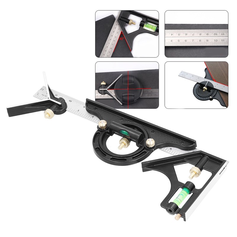 Combination Square Aluminum Alloy Stainless Steel Measuring Tool for Angle