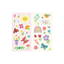 Party Central Assorted Spring Flowers and Butterfly Stickers - 6" - Multicolored - Club Pack of 96