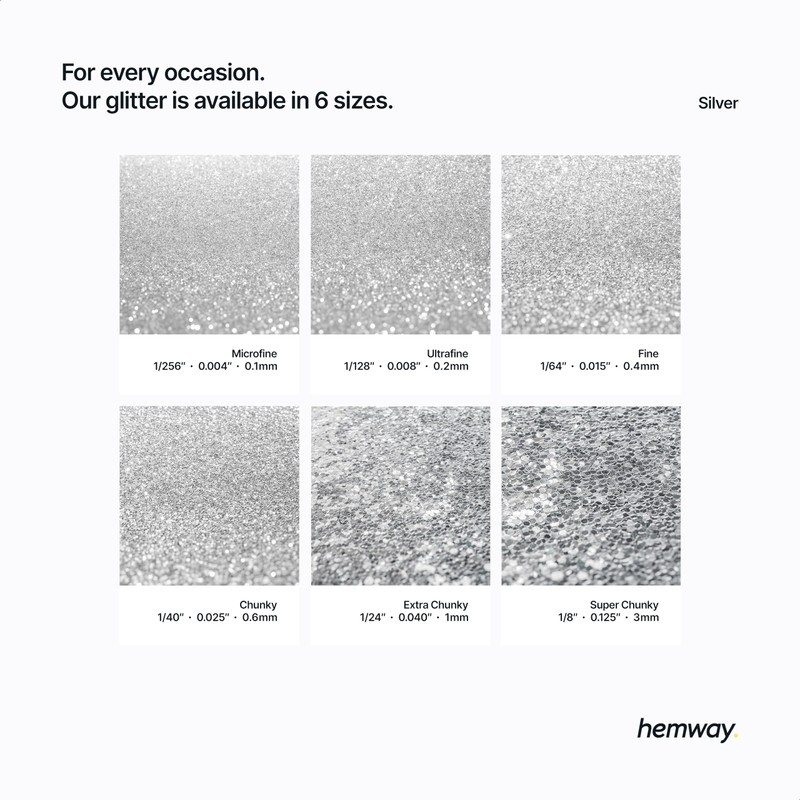 Hemway Premium Ultra Sparkle Glitter Multi Purpose Metallic Flake for