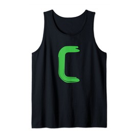 Creative Bold Green Letter C - Design Alphabet - Marker Tank Top