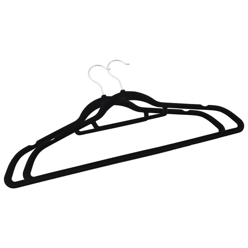 YAFF 100 pcs Clothes Hanger Set Anti-Slip Black Velvet
