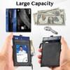 DELSWIN Badge Holder with Retractable Lanyard, PU Leather ID Badge