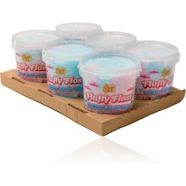 Candy Paradise Cotton Candy, Fluffy & Popping Floss Cotton Candy Floss (50g (Pack of 6), Fluffy Strawberry & Tutti-Frutti)