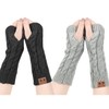 Winter Fingerless Gloves - Women Knit Arm Warmers Thumb Hole