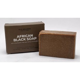 GLO MELANIN African Black Soap Bar - Infused w/ Natural Skin Moisturizers