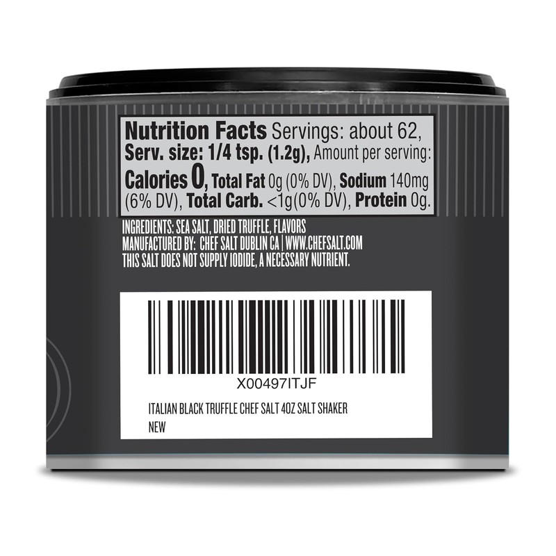 CHEF SALT Sampler Set of 3 Shaker Jars: Black Truffle