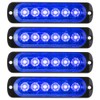 KaiDengZhe4Pcs 6LED Blue Ultra Slim Sync Feature Warning Emergency Beacon