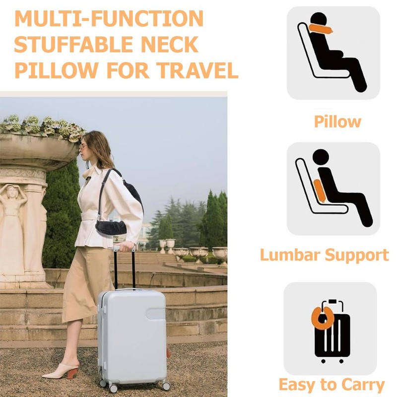 OUDQFCJ Inflatable Neck Pillow - U-shaped Neck Pillow with Adjustable