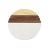 Tsnamay 9.84" Round White Marble and Acacia Wood Cutting Boards,Handcrafted