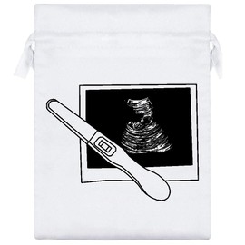 Azeeda 20cm 'Pregnancy Test & Photo' Satin Drawstring Bag/Pouch (SB00045056)