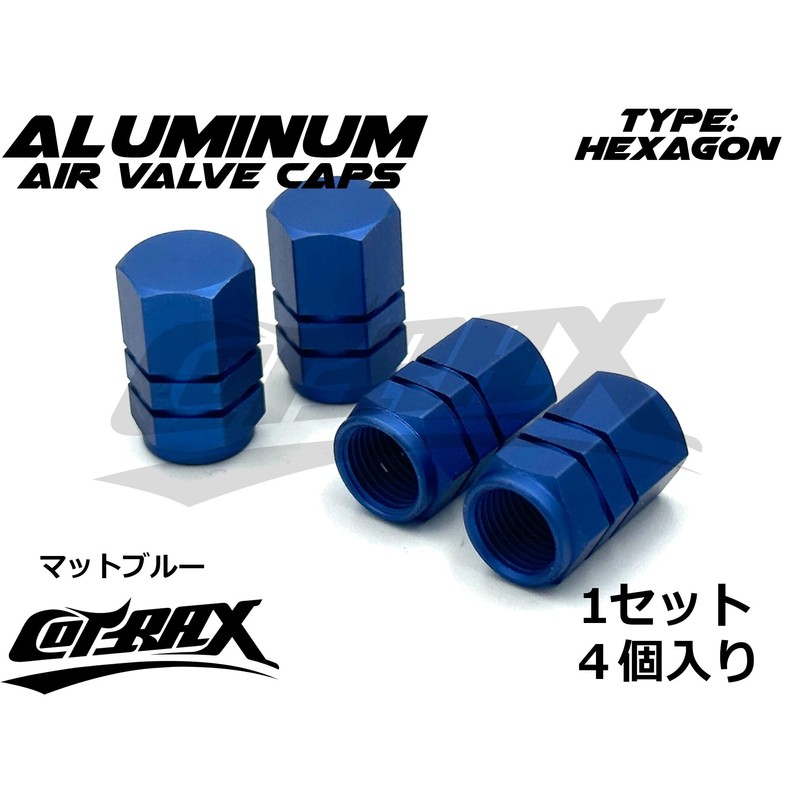 COTRAX Aluminum Air Valve Cap Set of 4 Tire Wheel