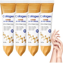 Crema De Manos Con ColáGeno Para Piel Agrietada - Hidratante Y Revitalizante, No Grasa, De RáPida AbsorcióN, Antiedad, Con ColáGeno Para Todo Tipo De Piel, HidratacióN Profunda (4 PCS)
