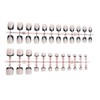48Pcs Black French Tips Press on Toenails Pink Press on
