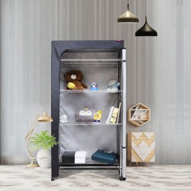 ZYSUOR Shelving Cover Storage Shelf Cover Wire Rack Cover 60X24X72 The Two-Way Zipper Design can be Opened up, Down, or All for Easy Access (No Shelves,Black Cover only)