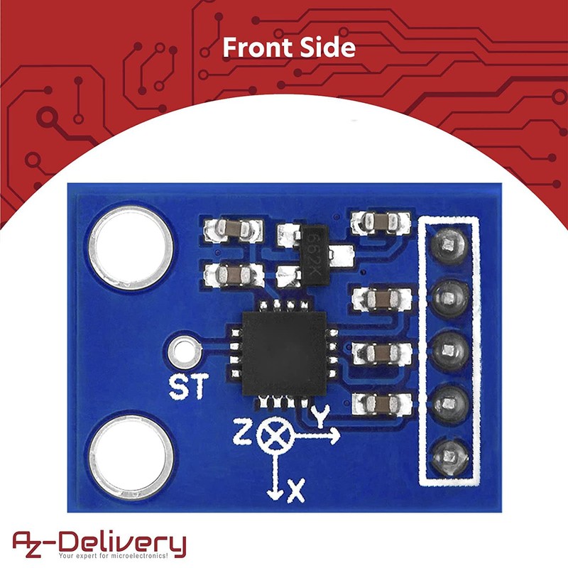 AZDelivery 5 x GY-61 Compatible with ADCL335 Accelerometer Angle Sensor