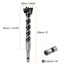 HARFINGTON 2 Pcs Forstner Drill Bit 20mm (25/32") Dia YG8/C1 Tungsten Carbide Twist Wood Forstner Bits Hole Saw Auger Opener Cutter for Woodworking Drilling