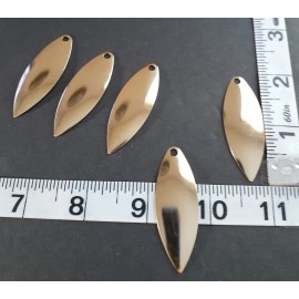 Walleye Candy Willow Leaf Spinner Blades #4 Polished Brass Smooth 1.872" x .653" Walleye Candy - 48 Blades...