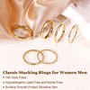 Masedy 6PCS 1-3mm 14K Gold Filled Stacking Rings for Women