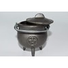 Nature's Enlightenment Small Cast Iron Pentacle Cauldron for Incense, Resin,Cones