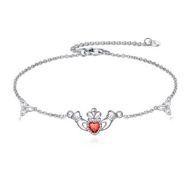 ONEFINITY Claddagh Bracelet 925 Sterling Silver Celtic Knot Irish Bracelet Good Luck Claddagh Jewellery Gift For Women