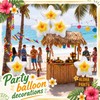 6 Pack 20" Plumeria Balloons Hawaiian Tropical Foil,Plumeria