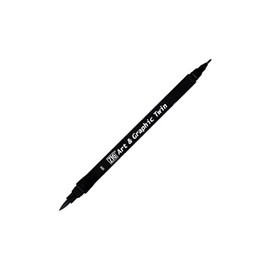 Kuretake ZIG Art and Graphic 2 Tip Brush Pen 009 Black