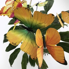 TVPHLLY 24pcs Garden Butterfly Decorations Outdoor Waterproof Butterfly Stakes Ornaments for Indoor/Outdoor Yard/Christmas Patio Plant Pot Flower Bed Home Decoration (Yellow)