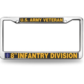 US Army Vet License Plate Frame for Mother’s Day 8th Infantry Division Vet Scratch-Resistant US Army Veteran License Plate Frame Spiritual Gift for Veteran
