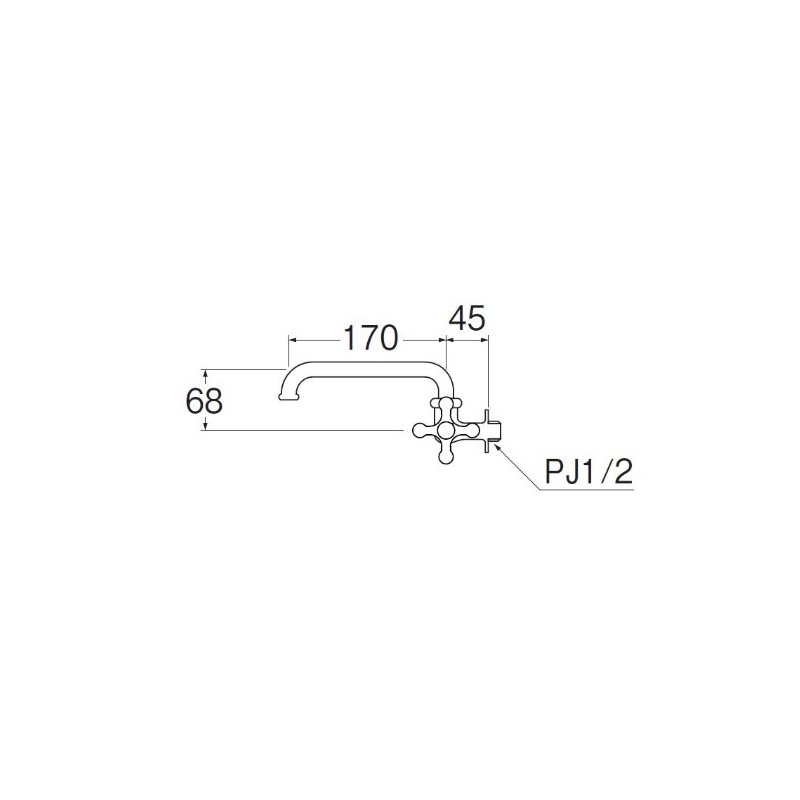 SANEI Horizontal Freedom Faucet Cross Handle JA20Y-13