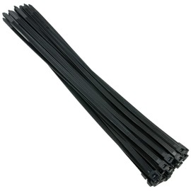 Assorted Cable Ties Set of 100 White/Natural or Black Various Sizes to choose from 60 mm to 500 mm x Width from 2.5 to 4.8 mm Self-locking, black