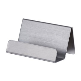 DELIGHT DISPLAYS® Business Card Holder Brushed Stainless Steel Business Card Stand for Business Cards 85 x 50 mm