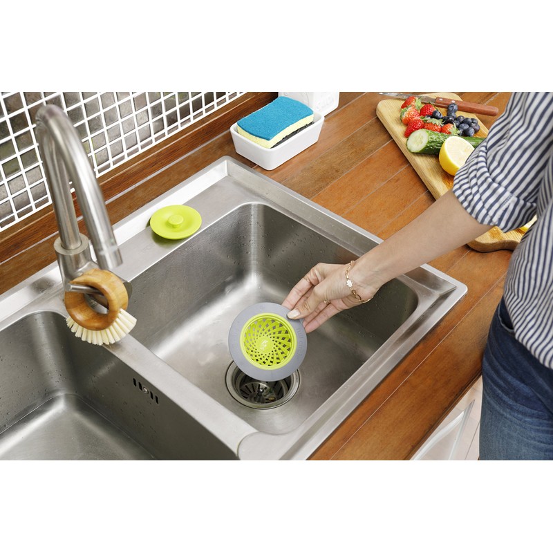 Full Circle Sinksational Sink Strainer with Stopper, Green