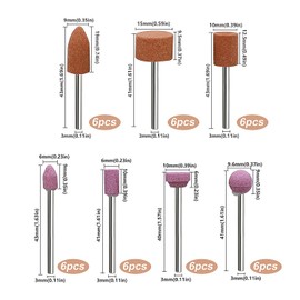 42 pieces 3 mm corundum grinding pen set, polishing head grinding set, corundum grinding tip set for Dremel grinding attachments for grinding, polishing, deburring