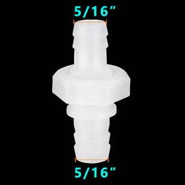 Feelers 5/16" Hose Barb Thru-Bulk Bulkhead Fitting Hex Barbed Fitting Plastic Adapter Union Mender Splicer with Gasket for Water/Fuel/Air (Pack of 2)