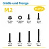 WZHUIDA 660-Piece M2 Screws Set, Black Metric Rounded Head Screws,