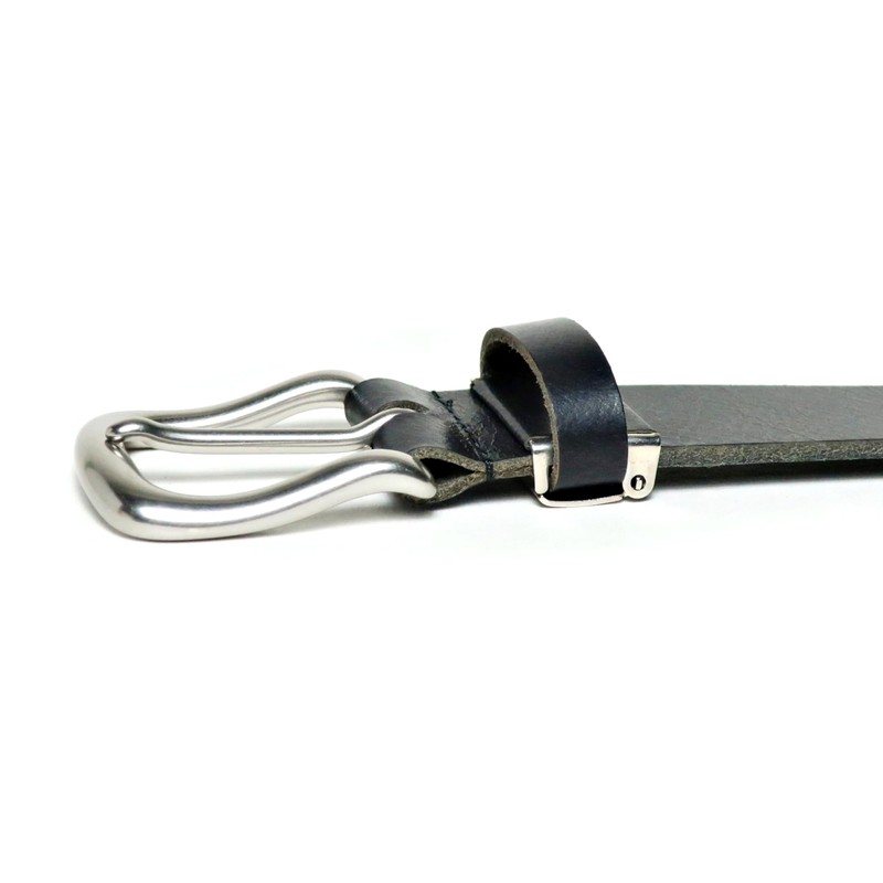 KIETH LI1003-19BLACK 1-Piece Leather Thick Belt, Wild Leather, Black, 1.4