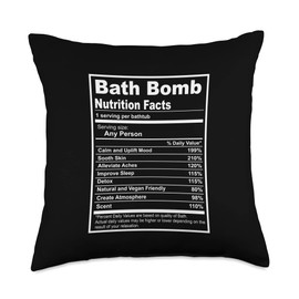 Nutrition Facts Bathtub Benefits Bubble Lovers Bath Bombs Throw Pillow