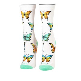 Cool Socks Novelty Crew Socks - Calcetines para mujer, diseño de mariposa, talla grande