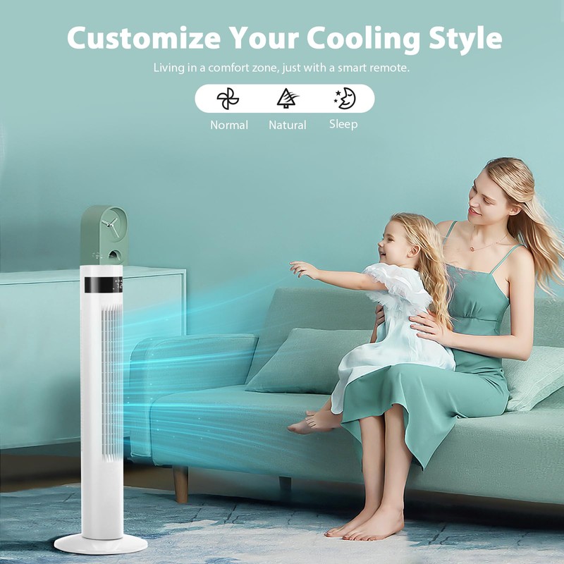 Antarctic Star Tower Fan Portable Floor Fans 85°Oscillating Fan 36''