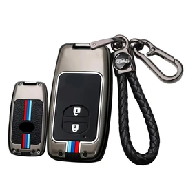 ontto Metal Car Key fob Cover Fit for Toyota Aqua RAV4 Land Cruiser Crown Camry Prado 150 Corolla Prius for Subaru Foreste XV Key case Keyring Key Shell Holder Keychain Accessories 2 Button Black A