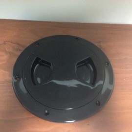Marine Boat Black Plastic Deck Plate 5" D Waterproof Inspection Bayonet Type