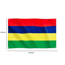 Runesol Mauritius Flag, 91x152cm, 3ft x 5ft, 4 Grommets, Eyelet In Every Corner, Chinese New Year, Lunar New Year, Maurice Flag, Moris, Mauritian Banner, Premium Flags, Inside, Outside, Vivid Colours