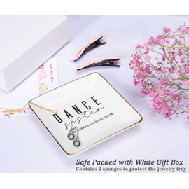 NZY Dancer Sister Gifts for Women-Dance Competition Gifts for Sister-Birthday Friendship Appreciation Christmas Gifts for Sis-Ballet Dance Member Present-Jewelry Tray Trinket Holder Ring Dish